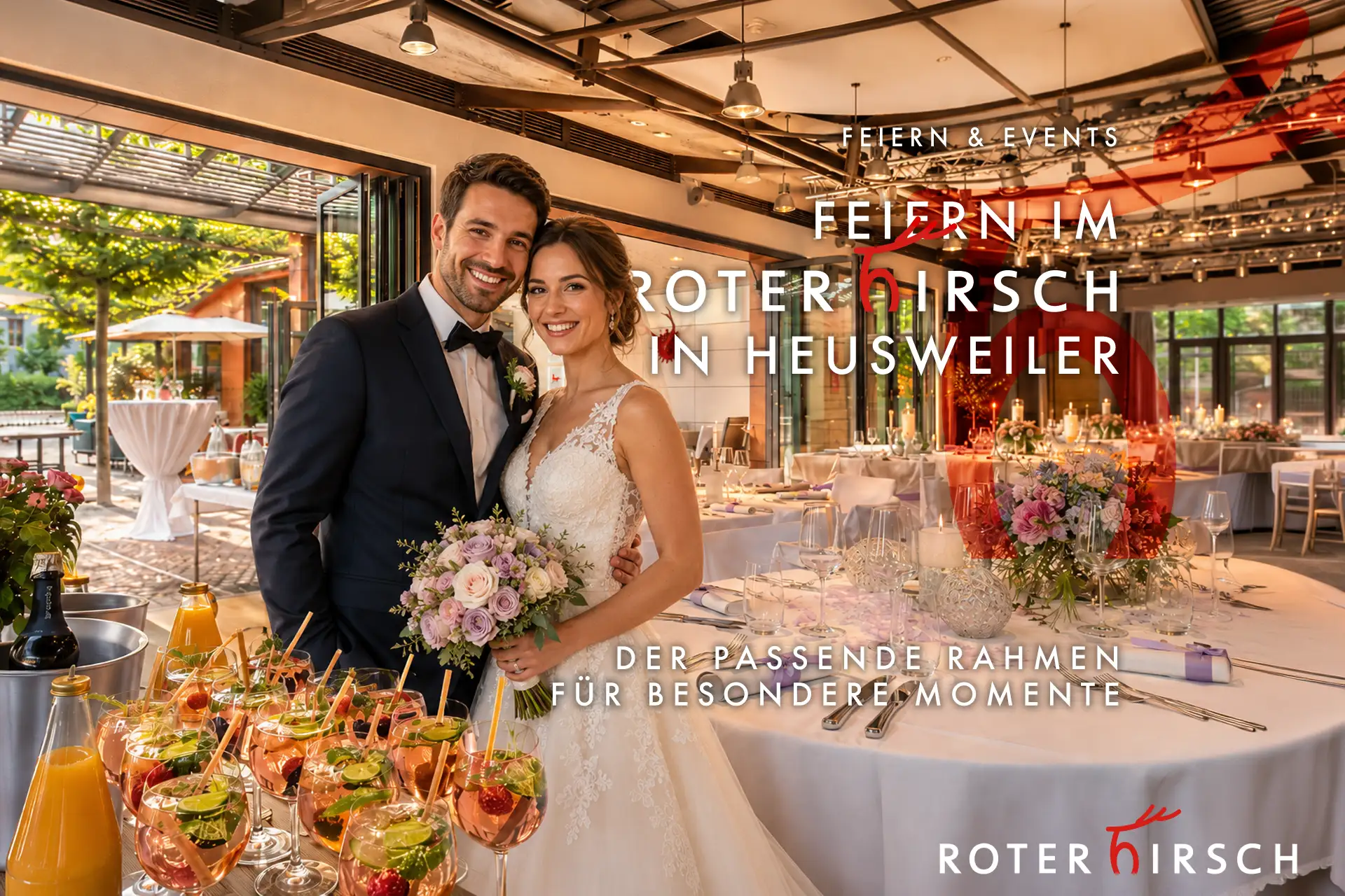 Hochzeit feiern im ROTEN HIRSCH Heusweiler Brautpaar bei einer stilvollen Hochzeitsfeier im ROTEN HIRSCH in Heusweiler